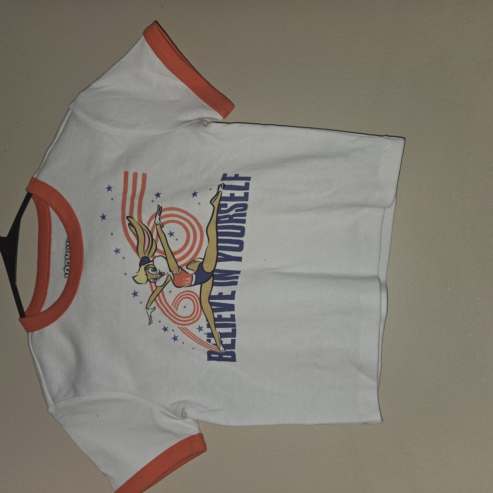 Kids White and Orange Graphic T-Shirt